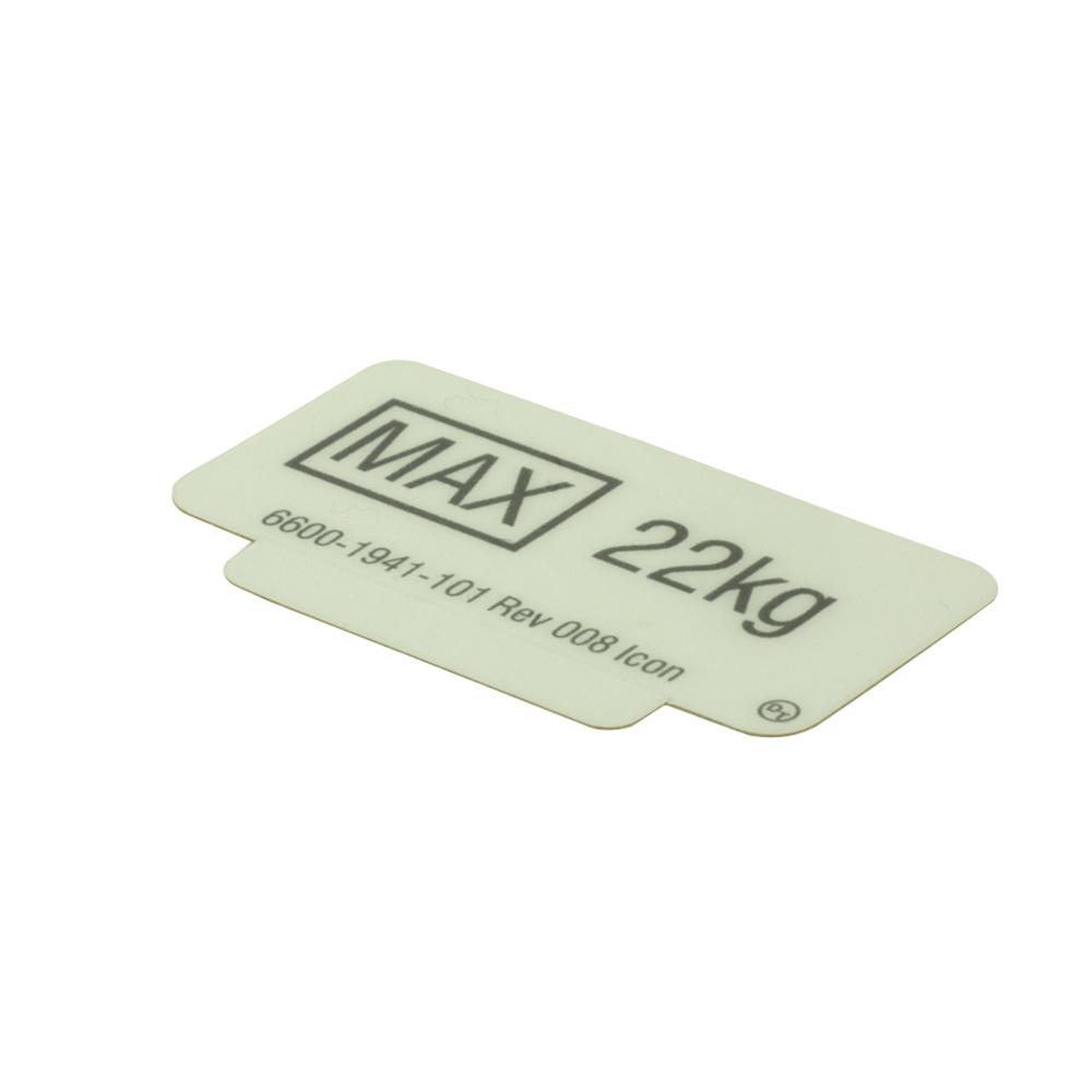 Sticker Weight Limit Label - Shelf 50lb 22kg English Sticker Weight Limit Label - Shelf 50lb 22kg English