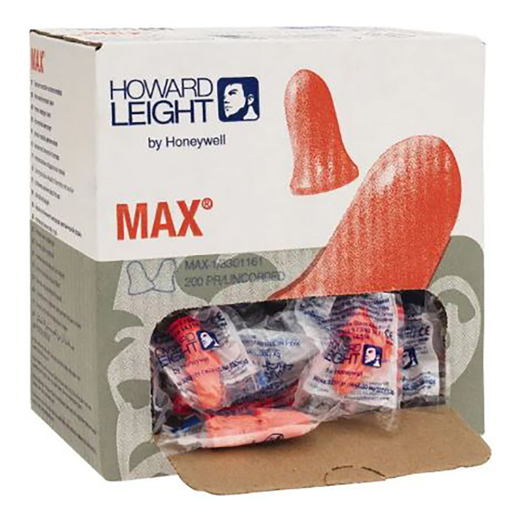 Honeywell MAX® Disposable Earplugs - Orange, NRR 33 dB, 200 pr/box Honeywell MAX® Disposable Earplugs - Orange, NRR 33 dB, 200 pr/box